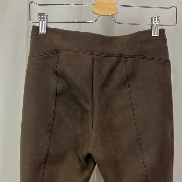 SPANX  Petite S PS Faux Suede Leggings 20322Q Seamed Slimming Stretch Brown - Picture 6 of 9